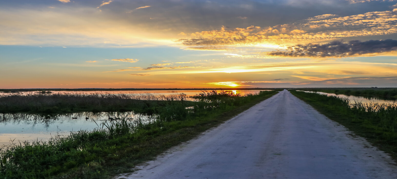 Central Florida residents enjoy beautiful sunsets over many lakes.